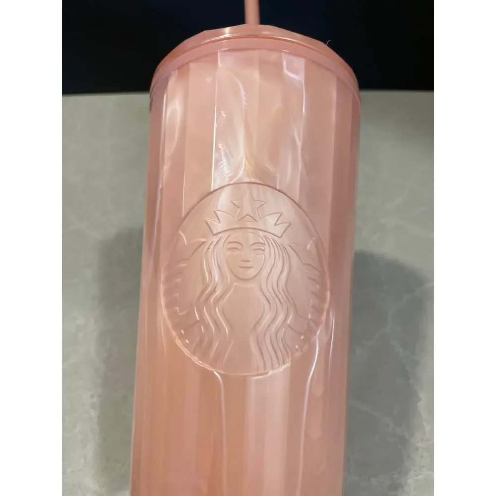 Pink Starbucks cold cup tumbler with straw reusable cup 2021 summer edition new